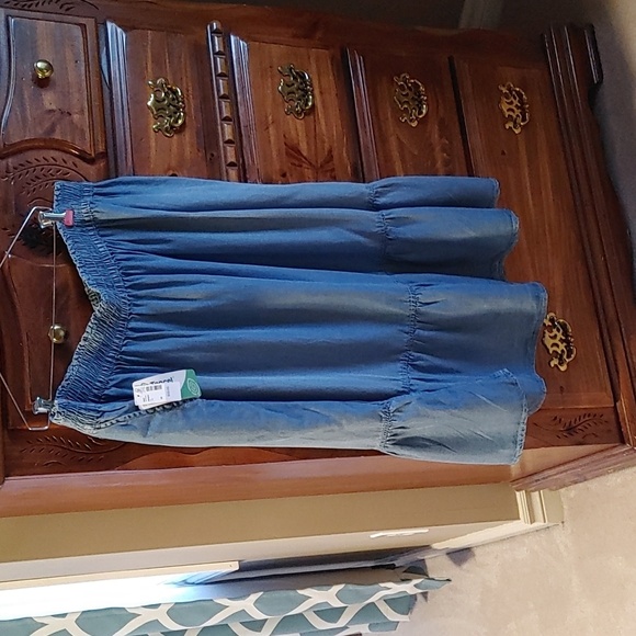 NWT Women's DC Jeans Bohemian/ Western Ruffled Denim Look Skirt - Picture 3 of 9